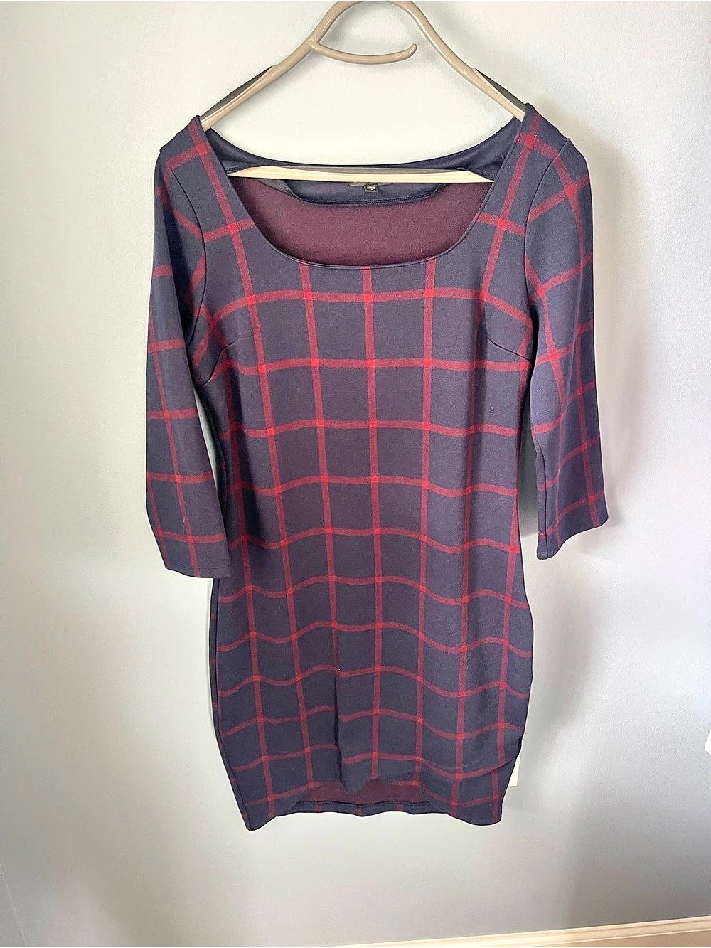 Express Plaid Mini Dress in Black & Red Size Medium
